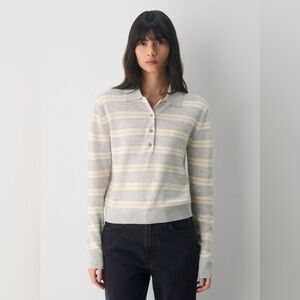 Aritzia Bare Cashmere Provenance Polo Sweater